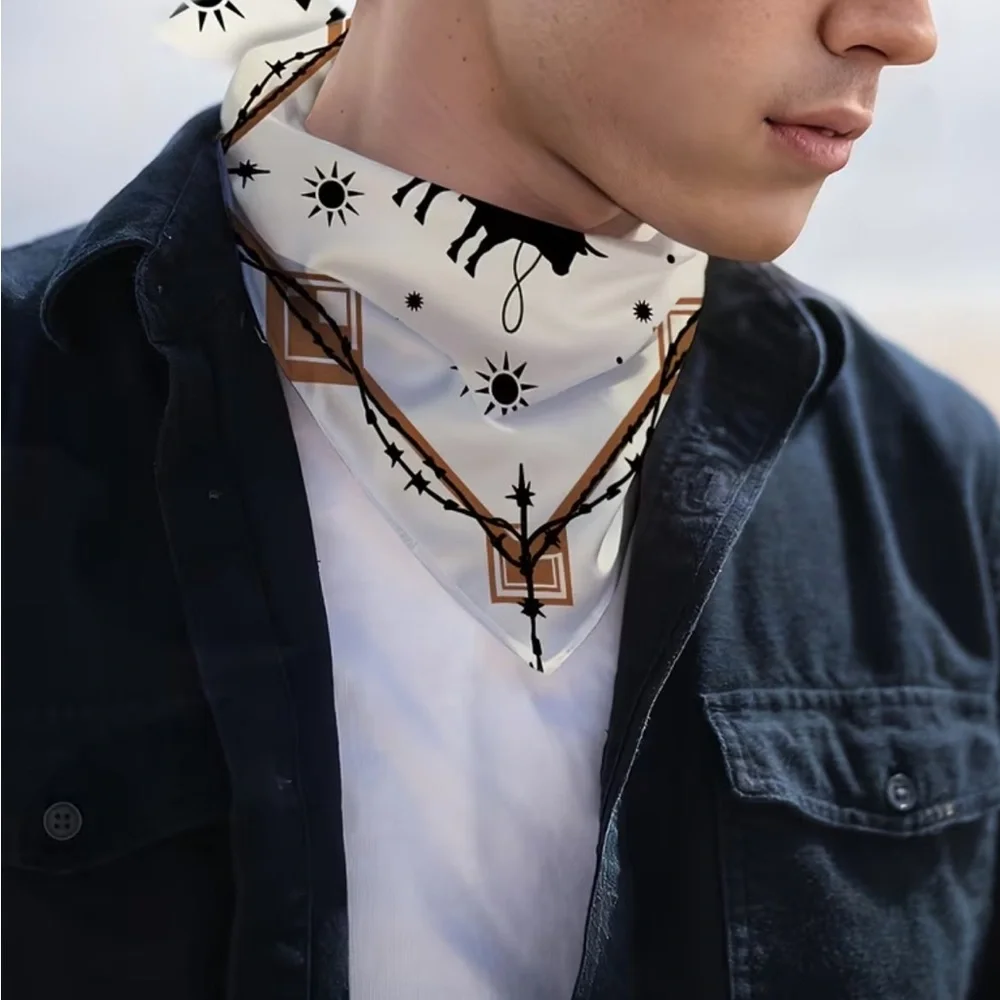 🤠 Rodeo Longhorn Western Barbed Wire Cowboy Bandana/Scarf